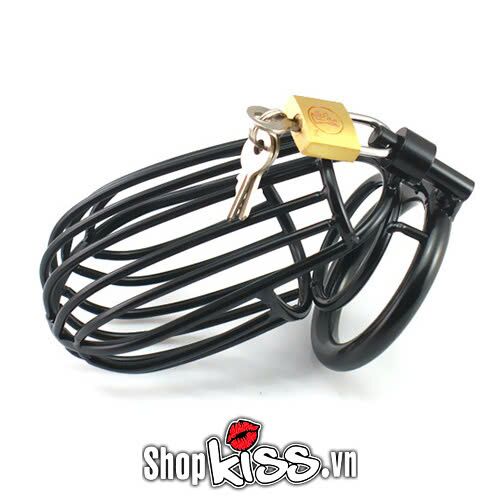 Khóa dương vật inox kiểu lồng chim BDSM tăng khoái cảm kích thích tình dục