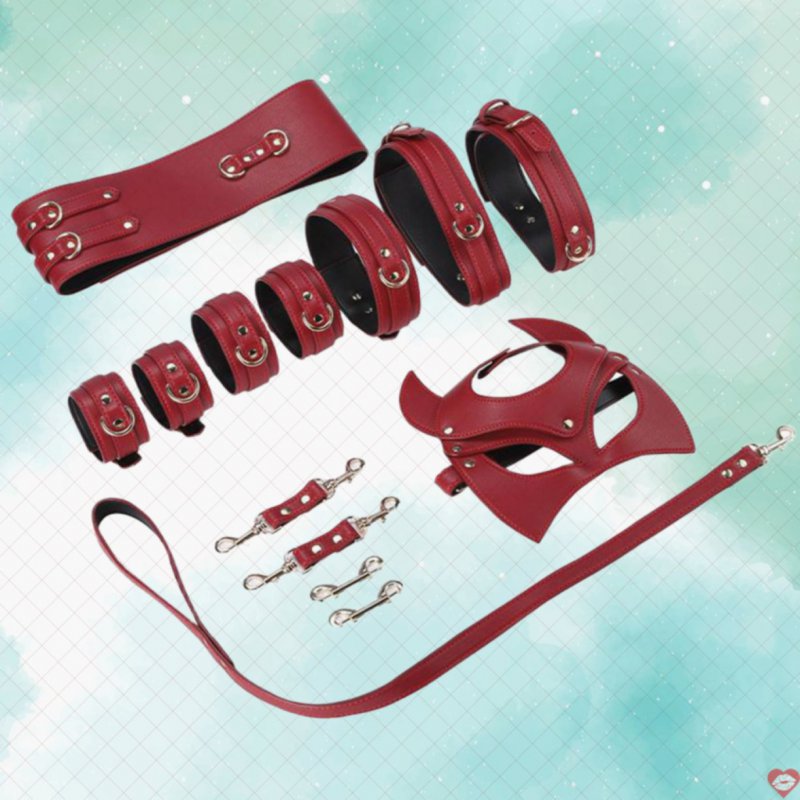 Bộ dụng cụ hỗ trợ tình dục màu đỏ BDSM 02
