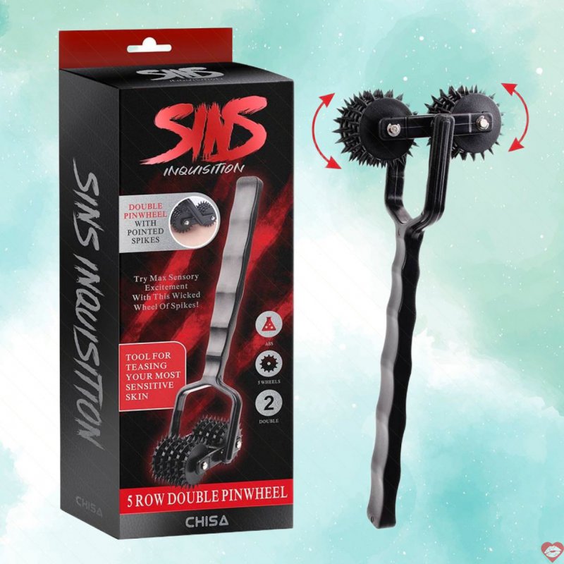 Cọ lăn gai BDSM Chisa Sins Inquisition 5 Row Double Pinwheel