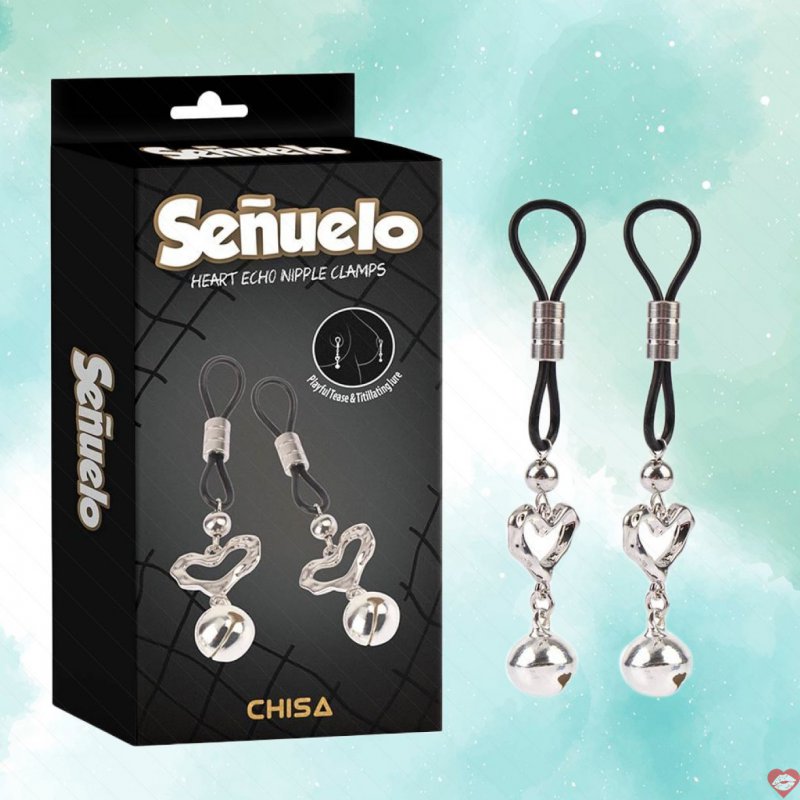 Kẹp vú kích thích đầu ti Chisa Senuelo Heart Echo Nipple Clamps