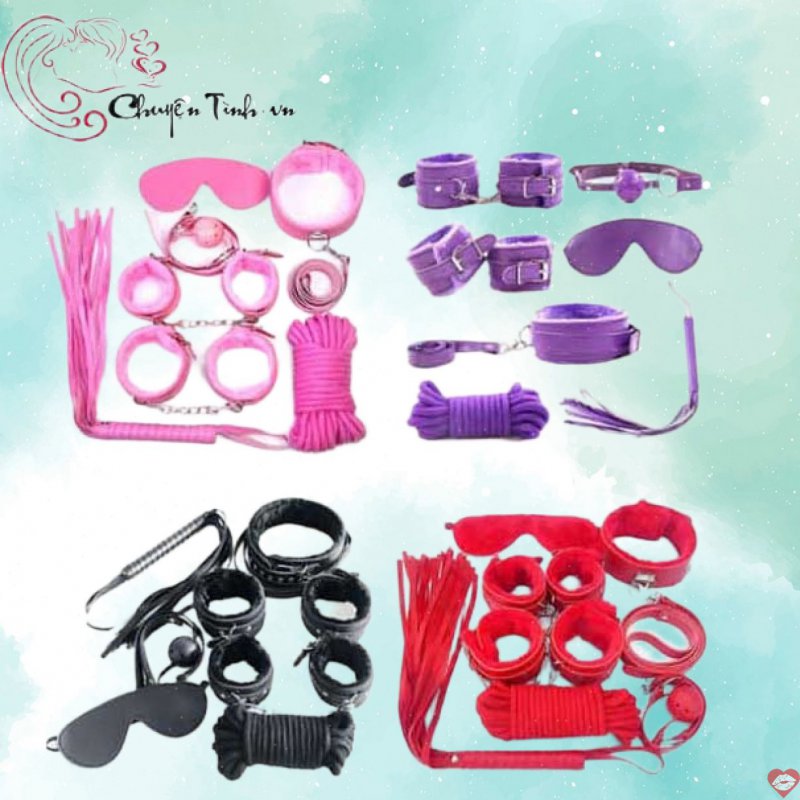 Bộ đồ chơi BDSM bằng da 7 món