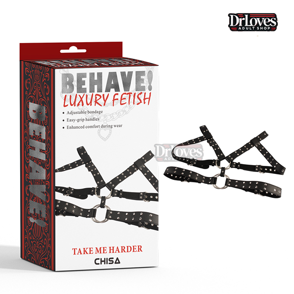 Bộ Đai Vai Cổ Behave Take Me Harder Chất Da Inox Cao Cấp