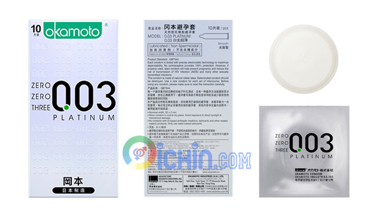 Kho sỉ Bao cao su Nhật Bản siêu mỏng Okamoto Platinum 003MM Hộp 10 cái giá rẻ